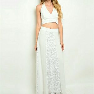 Two piece ivory white summer dres