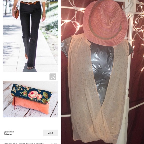Sheer sleeveless peach blouse