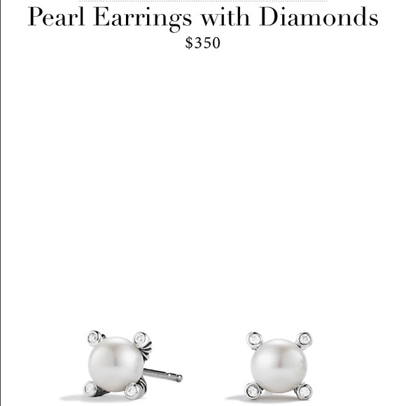 David Yurman pearl and diamond earrings