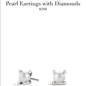 David Yurman pearl and diamond earrings