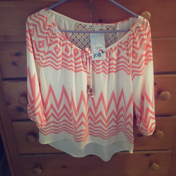 Pink and white loose top