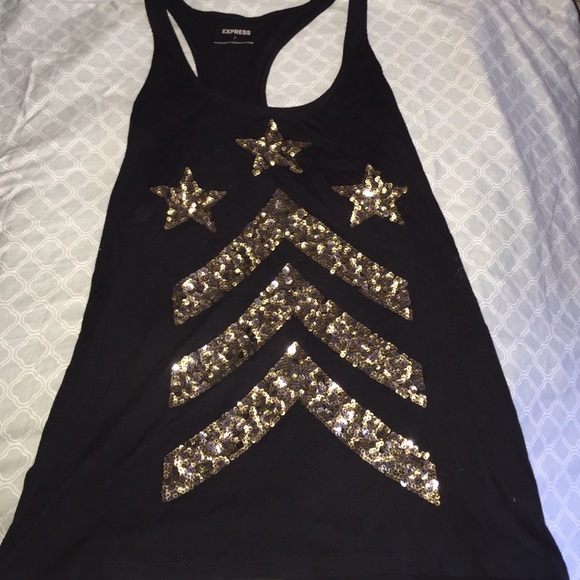 Sequin army racer back tank