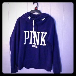 Dark blue cowl-neck sweatshirt