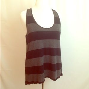 New back and gray striped tank.