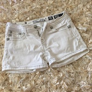 White Miss Me Jean Shorts