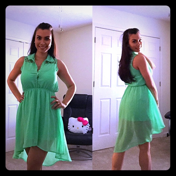 🌟 Mint Green Spring High Low Dress! Size Small!