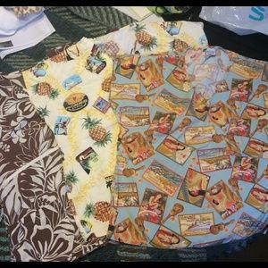 Bundle of scrubs in med to large size.