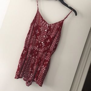 red pattern romper
