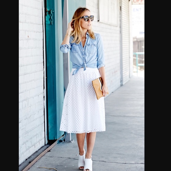 Ella Moss white eyelet skirt