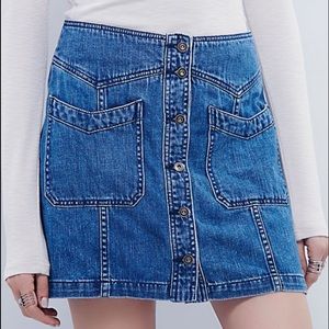Free People Denim Mini Skirt