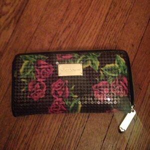 Floral Sequin Wallet