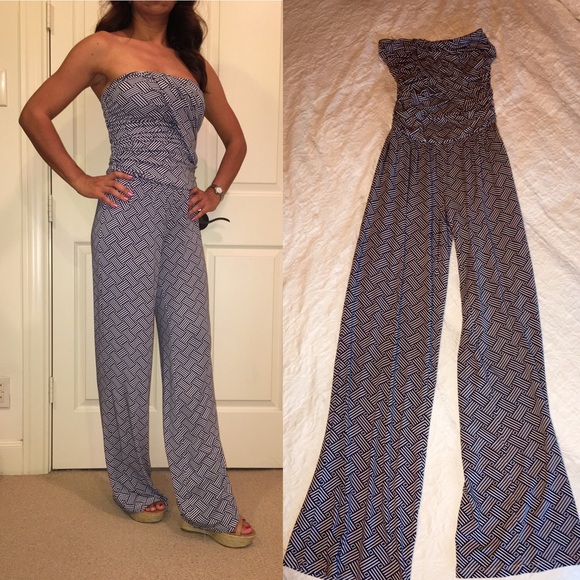 Geo Navy Mariah Ruched Jumpsuit - Picture 2 of 3