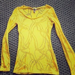 BKE burned out yellow shirt