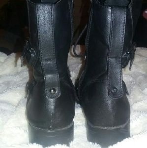Black combat boots