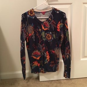 Merona navy floral cardigan