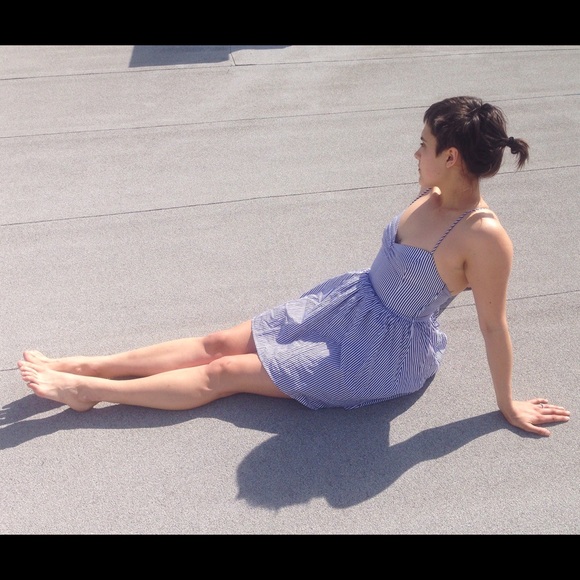 American Apparel Striped Tie Back Dress