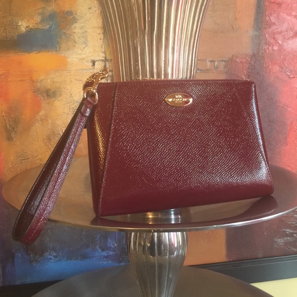 Authentic Coach Sherry Leather Wristlet Clutch