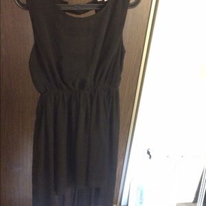 High-low black sheer dress M