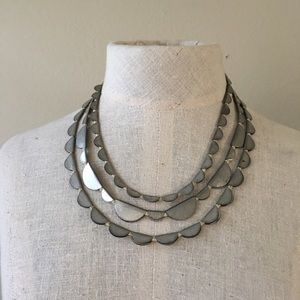 3 tiered aluminum/ rope necklace