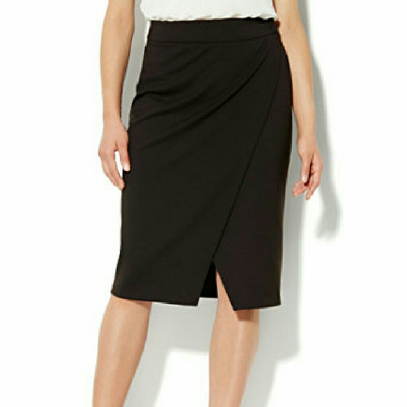 NWT NY&Co Black Wrap Pencil Skirt