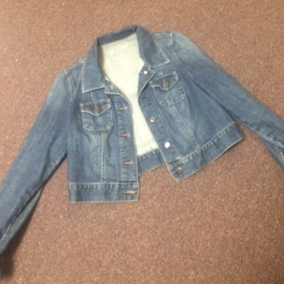 dark colored jean jacket!