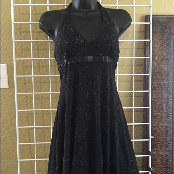 Black Dress with halter wrap around neck