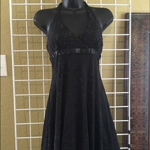 Black Dress with halter wrap around neck