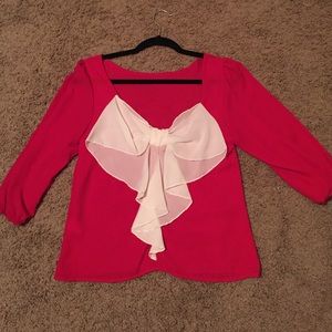Red bow blouse