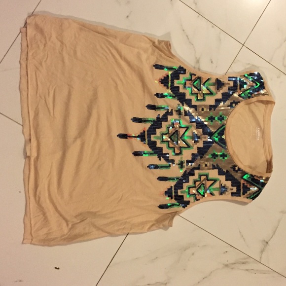 Express Tribal Sequin Tee - Picture 3 of 4