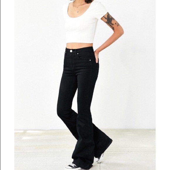 BDG black flare leg jeans.