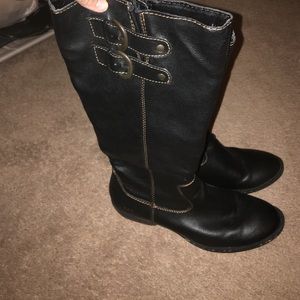 Black knee high boots