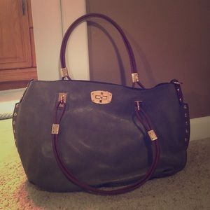 Grey and brown purse