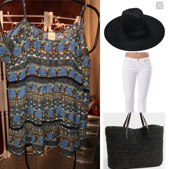 SOLD!!!! Cold shoulder peasant blouse.
