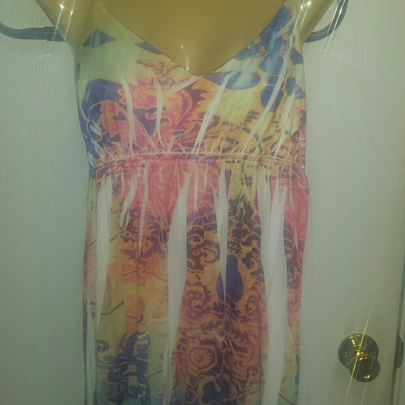 Colorful, Long Maxi dress. Size L - Picture 2 of 4