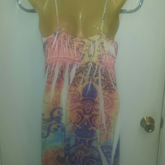 Colorful, Long Maxi dress. Size L - Picture 3 of 4