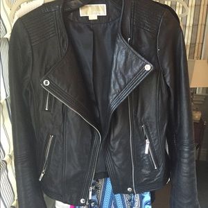 Michael Kors Genuine Leather Motorcycle Jacket