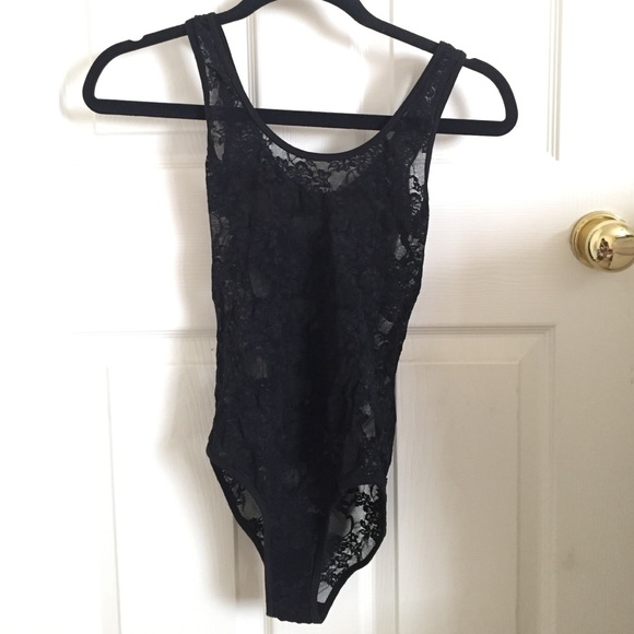 American Apparel black lace body suit