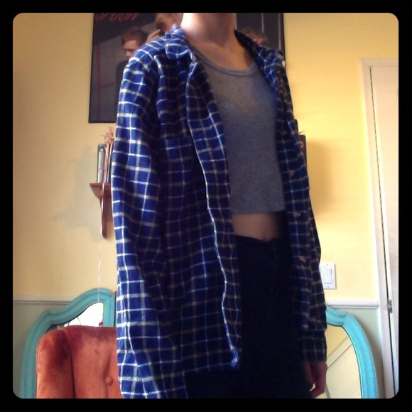 Navy blue BDG flannel shirt