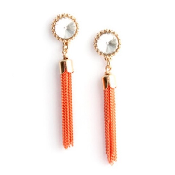 NWT Orange Tassel Earrings