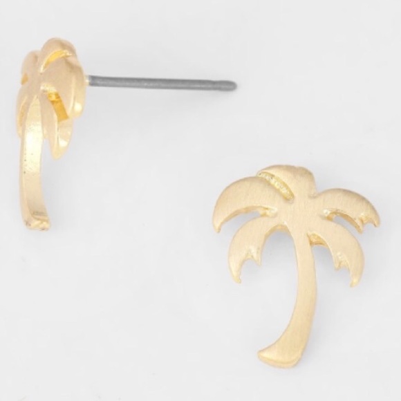 Gold Palm Tree Stud Earrings 🌴