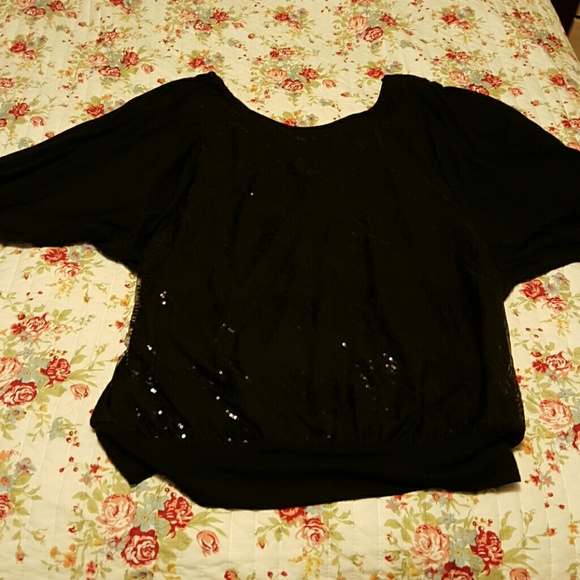 Black off the shoulder blouse