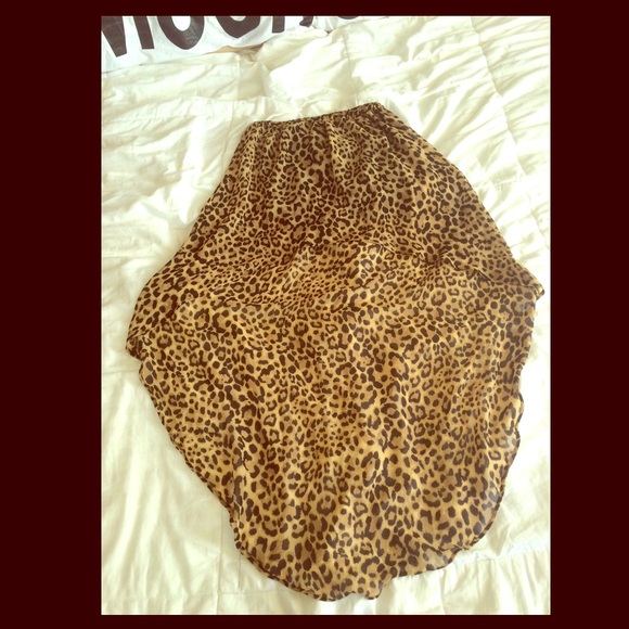 Leopard Hi-Lo Maxi Skirt
