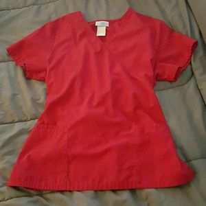 Red Scrub Top