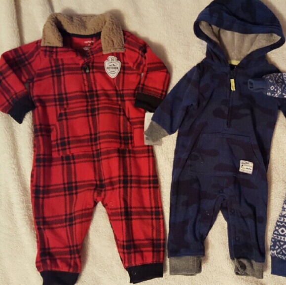 3 warm romper suits