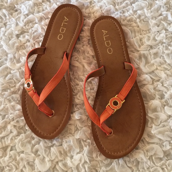 ALDO orange flip flops