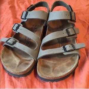 Grey Birkenstock sandals