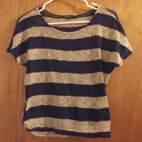 Adorable tan and navy blue shirt