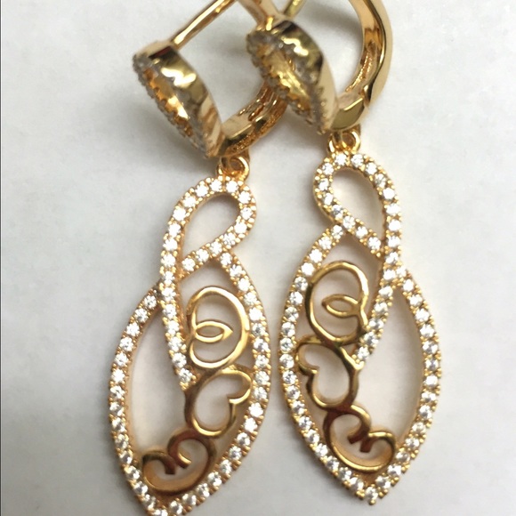 Sterling silver white sapphire earrings