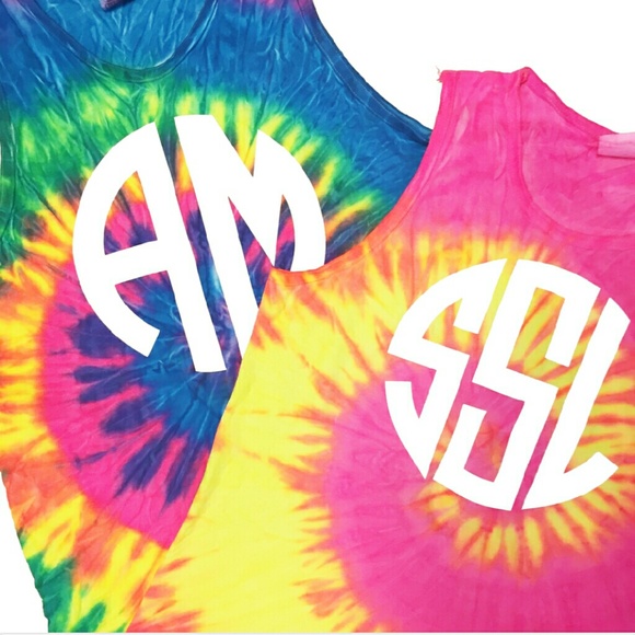 <<Tye Dye Monogram Tank Top >> - Picture 2 of 4