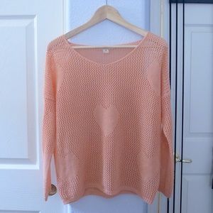 Peach Sweater Heart Slouchy Brandy Melville